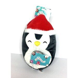 KellyToy Squishmallows Penguin Size 11/12 Black/White Plush Slip On‎ Slippers